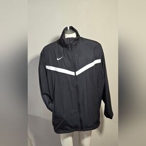 Nike Running Dri Fit Full Zip True Black Jacket Multiple Zip Pockets Men's Size